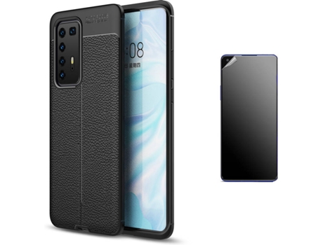 Kit Carcasa Y Protector Huawei P40 Pro Ultimatte Rugged Leather Negro