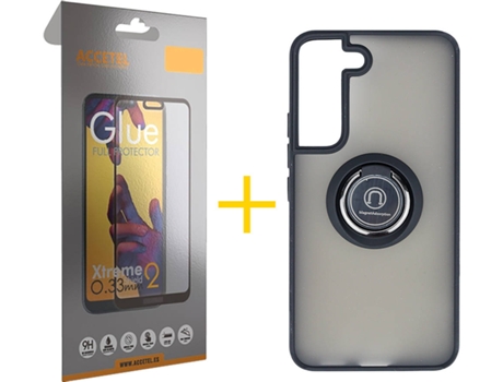 Carcasa + Protector de Pantalla para Samsung Galaxy S22 Plus 5G ACCETEL Negro