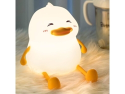 Luz nocturna LED de pato, luz nocturna de silicona para bebé, lámpara de mesa recargable (blanca)