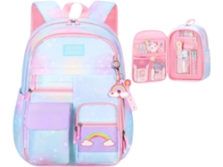 Mochila Arco- Íris, Para Meninas| Escolar Leve-|- Fofa,, Livros Ensino Fundamental E Médio