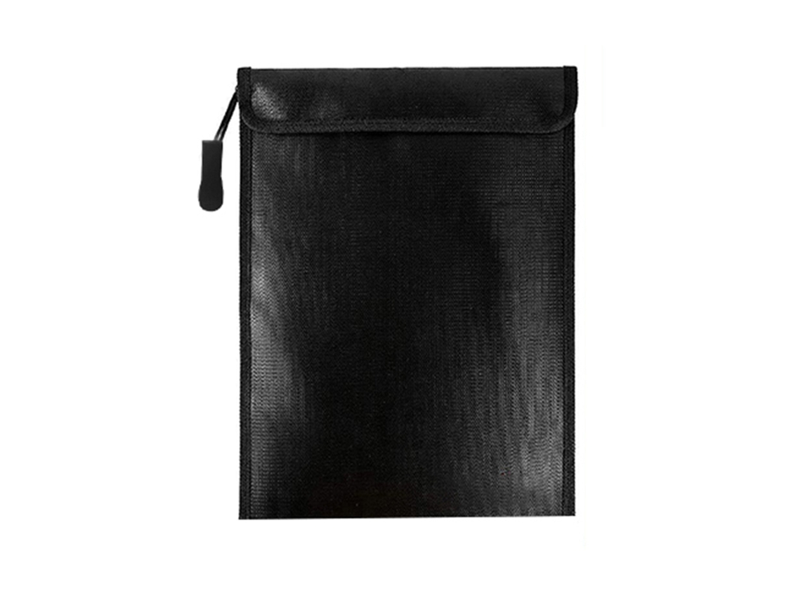 Bolsa Protectora Contra Fuego Y Agua, 3 Compartimentos Seguros Para Dinero, Documentos, Pasaportes Y Objetos De Valor - Plateada, 28x38cm