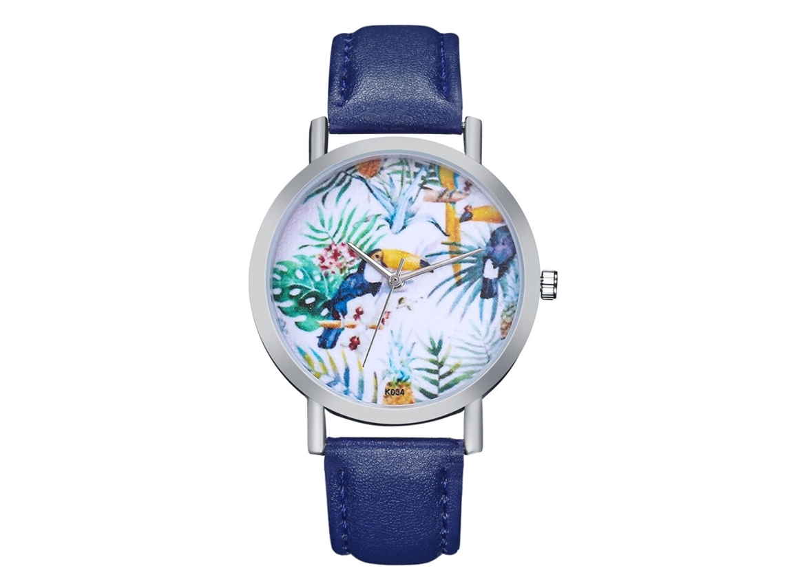 Reloj De Pulsera Analógico De Cuarzo Para Mujer Con Correa Azul Marino.