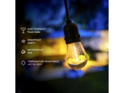 Guirnalda de luces solares exteriores impermeables con LED, modelo 2026, iluminación decorativa para balcón y jardín.