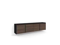 Mueble Tv, Televisión, 207x35x50cm, Para Tv Hasta 80", Colgado, Suspendido, Roble Oscuro Y Negro