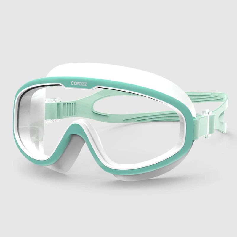 (verde) Gafas De Natación Antivaho, Lentes Integrales, Protección Uv, Montura Grande De Silicona, Unisex.
