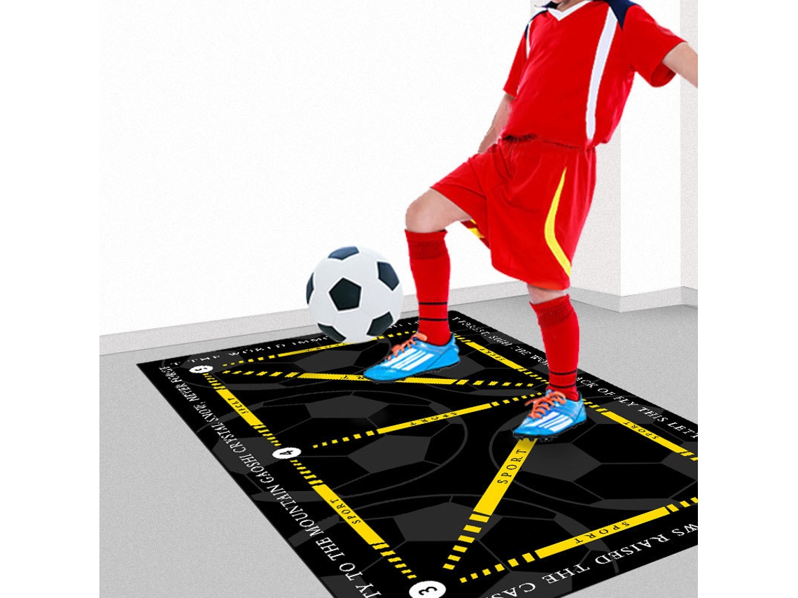 Tapete de entrenamiento de fútbol para todos los niveles, entrenamiento de agilidad del pie, 19,731.5 pulgadas Chrui (amarillo con letras)