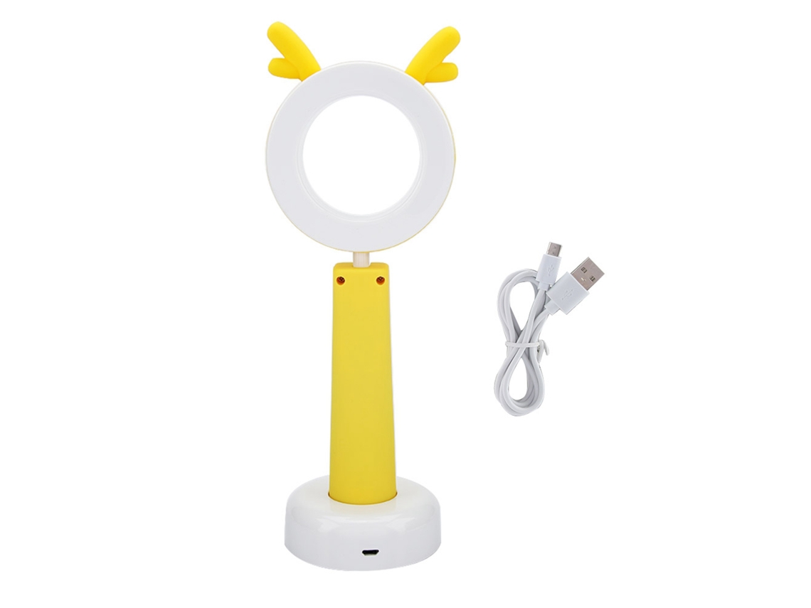 Lámpara de escritorio LED plegable 2026 con carga USB para leer y estudiar, luz amarilla.