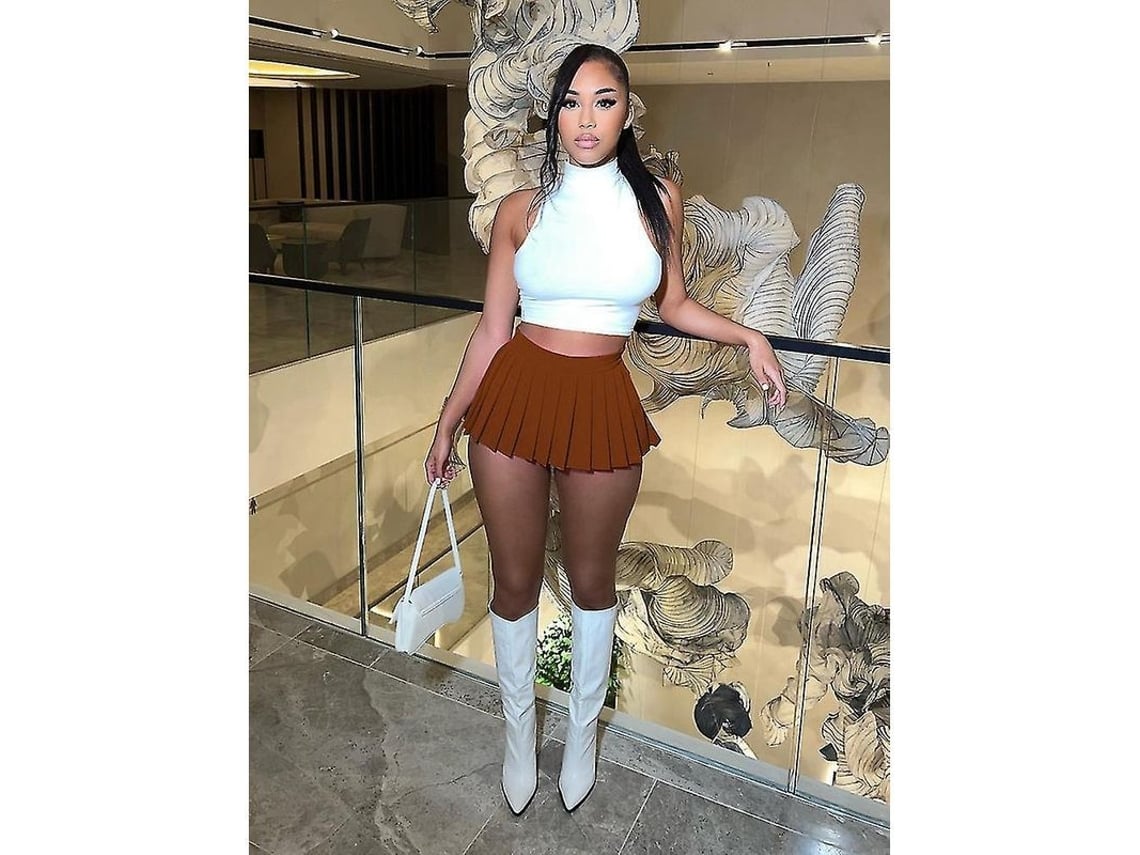 2026-falda Corta Plisada De Alta Elasticidad Haoyuan Para Mujer Estilo Y2k Verano 2023 Moda Sexy Club Ropa Streetwear A-line Slim Fit