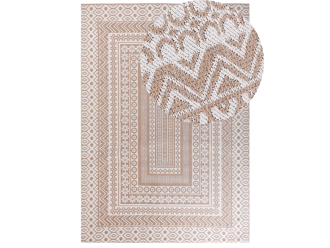 Alfombra de pelo corto BELIANI Baglar de Yute Beige 160x230