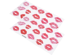 Pegatinas Románticas Pared 2 Láminas Pvc Removibles Diseño Dejar Rastro Labios Rojos Valentín Hogar Tiendas No