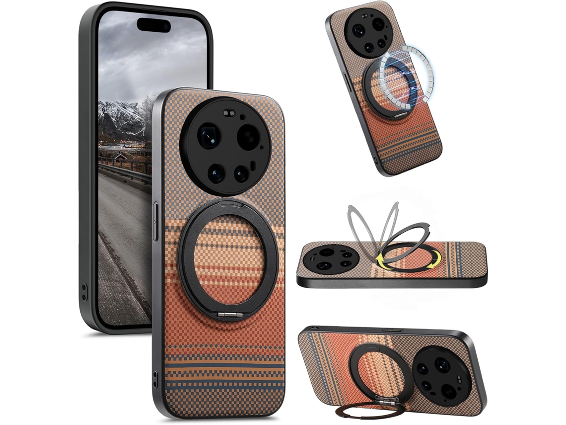 Funda Para Xiaomi 17 Ultra, Delgada De Piel Sintética, Magnética, Carga Inalámbrica, Borde De Tpu Suave - Marrón