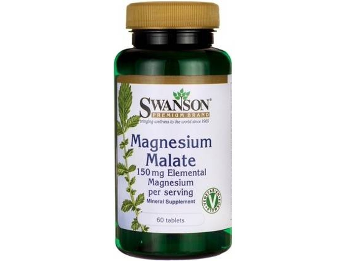 Té SWANSON Malato De Magnésio De Magnésio Elementar (60 tabletes)
