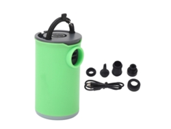 Vlrla-bomba De Aire Mini Usb Recargable Portátil Con Luz 5 Boquillas Para Colchones Inflables Sofás Verde