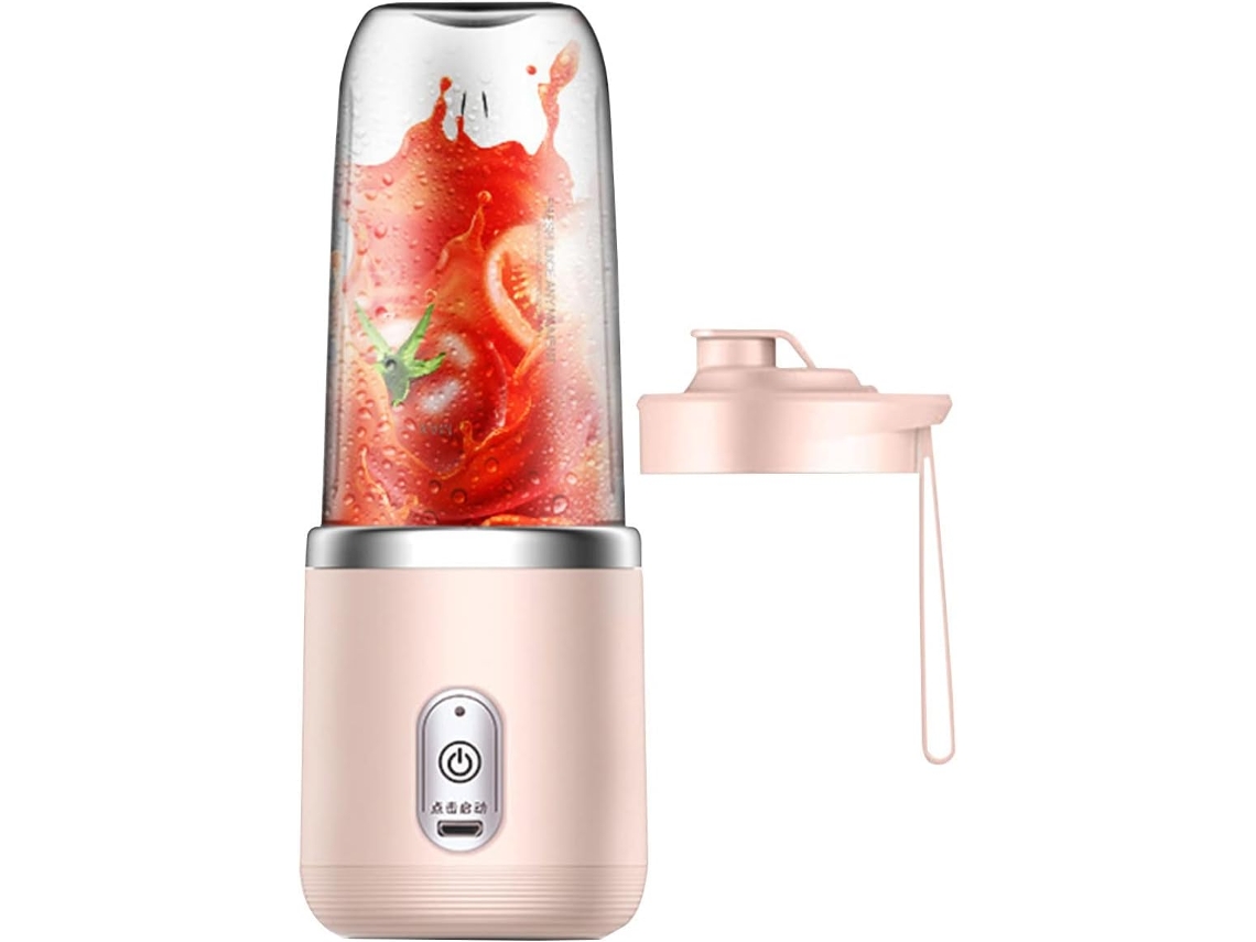 Batidora Personal Con 6 Cuchillas De Acero Inoxidable 304, Recargable Por Usb, 400 Ml, Para Batidos Y Smoothies, Rosa Digitallab