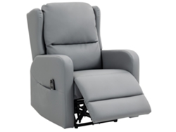 Sillón Masaje Eléctrico Reclinable Con Reposapiés, Gris