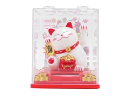 2026 Store-estátua De Gato De La Suerte Solar Con Brazo Moviéndose Adorno De Mesa O Hogar Bendición Blanco