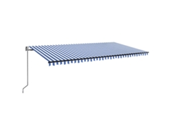 Maison Exclusive - Toldo Automático Led Sensor De Viento Azul Y Blanco 600x350 Cm