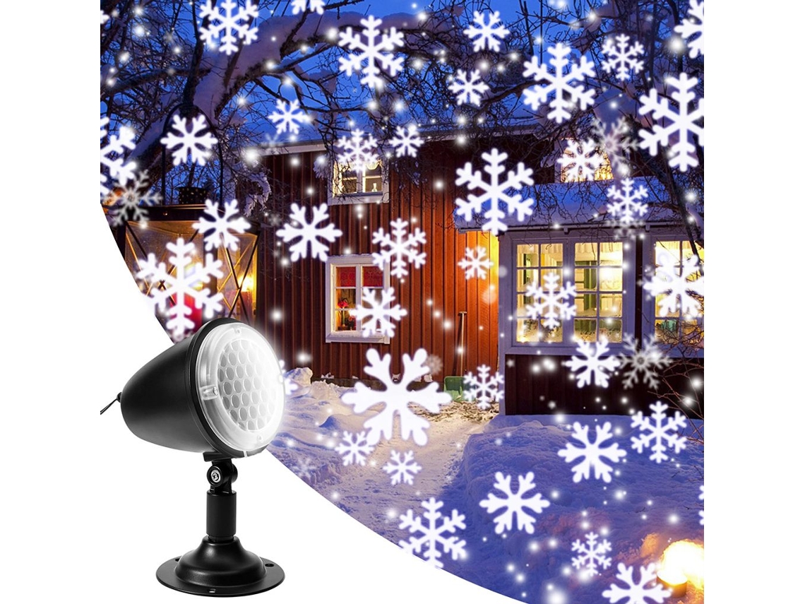 Proyector LED de copos de nieve con luz de nieve, decoración navideña para fiestas en interiores y exteriores, jardín.