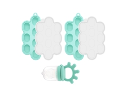 Set Alimentador Bebé Chrui 6+ Meses Con Molde Polo Silicone Suave (cian)