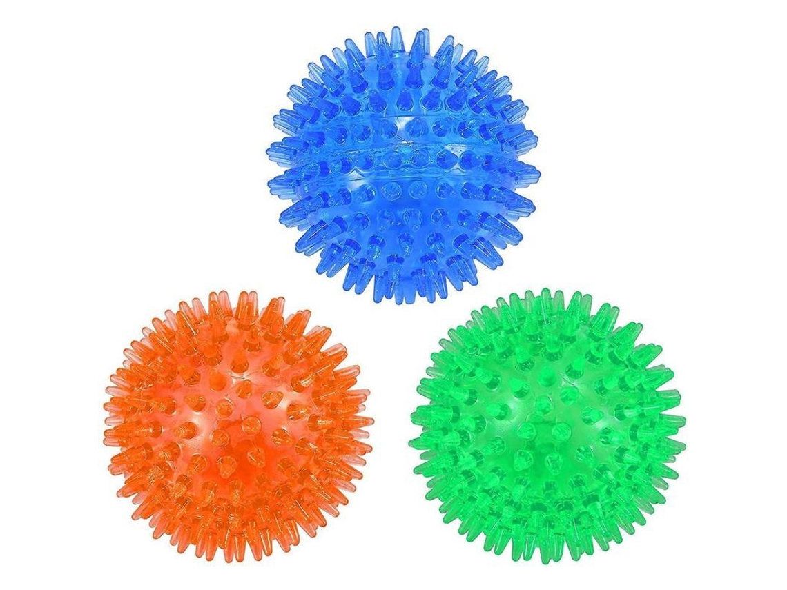 2026-7931-3 Pack Pelotas Gatillo Para Perros, Juguetes De Masticar Con Picos, Limpieza Dental, Para Perros Pequeños Y Medianos
