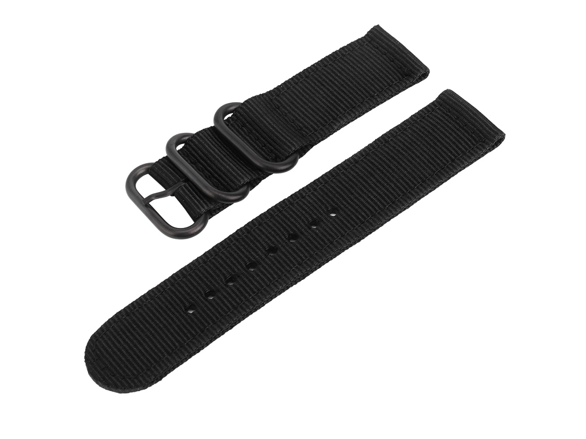 Correa de reloj universal ajustable de nailon con hebilla negra de 24 mm