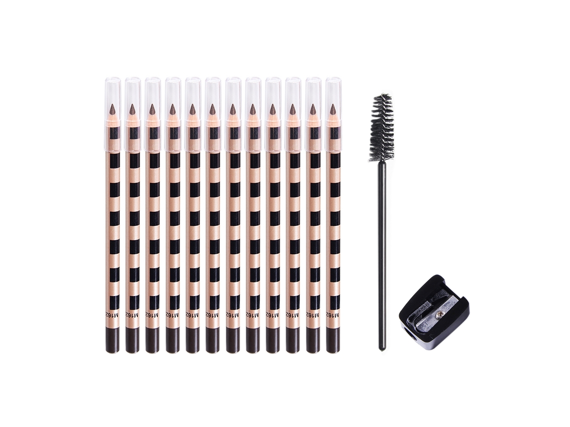 Lápiz de cejas Eyebrow Perfectionist, extraíble para una fácil precisión, 12 lápices de microblading para cejas, recambios de maquillaje marrón café