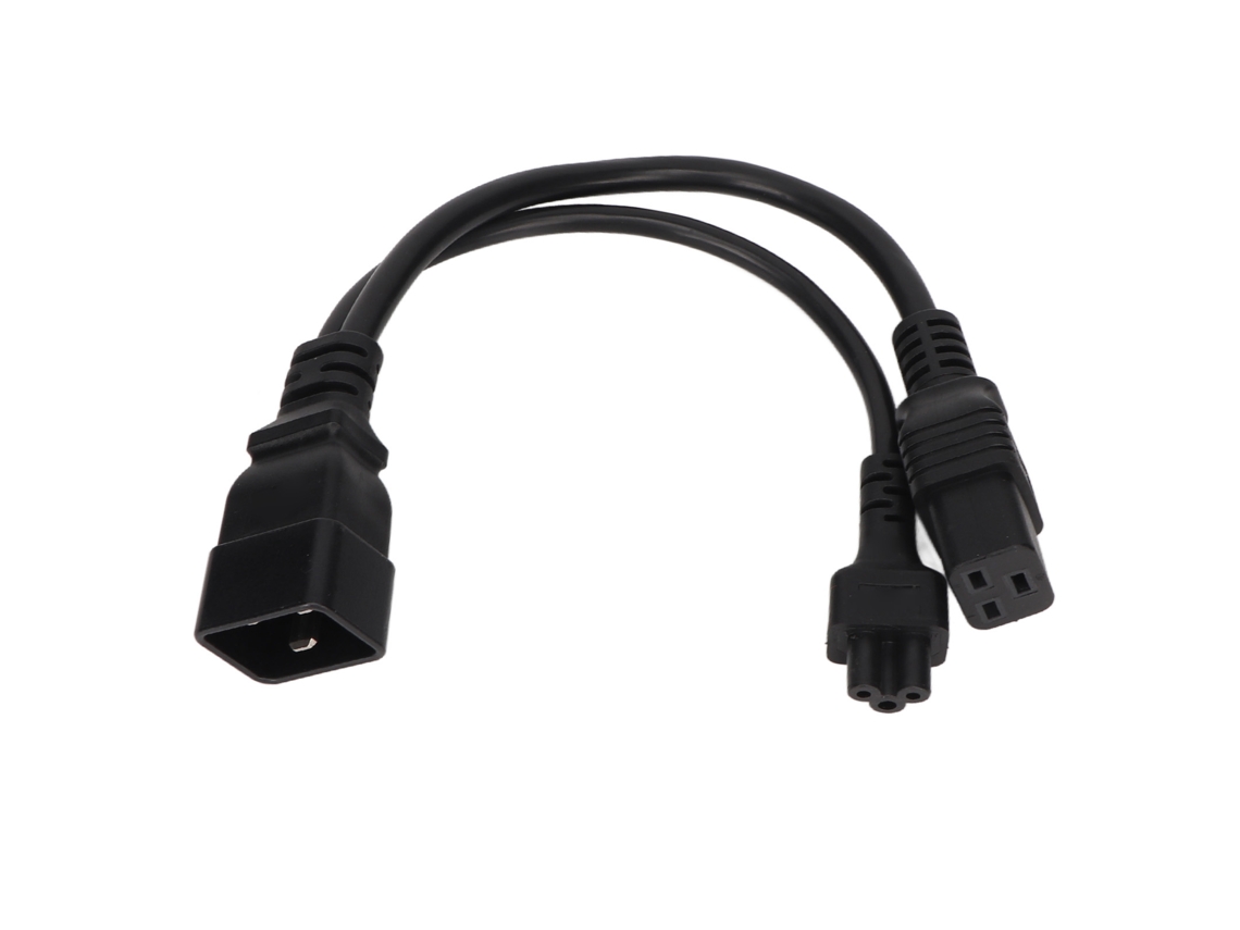 Cable Iec320 C20 Macho A C5 C19 Hembra, 20a 16a, 1 Entrada 2 Salidas, Carcasa De Pvc, Divisor En Y Iec320, 1,05 Pies