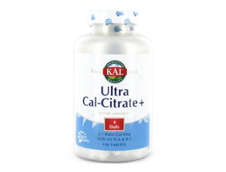 Complemento Alimentar KAL Kal Ultra Cal Citrato + K2 120 Comp 46471 (120 cápsulas)