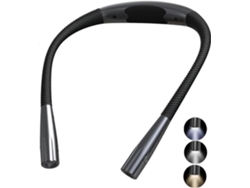 Lámpara de lectura recargable para el cuello, luz LED de lectura, luz flexible para libros, 3 colores, brazos plegables, tejido. Nostalgia88