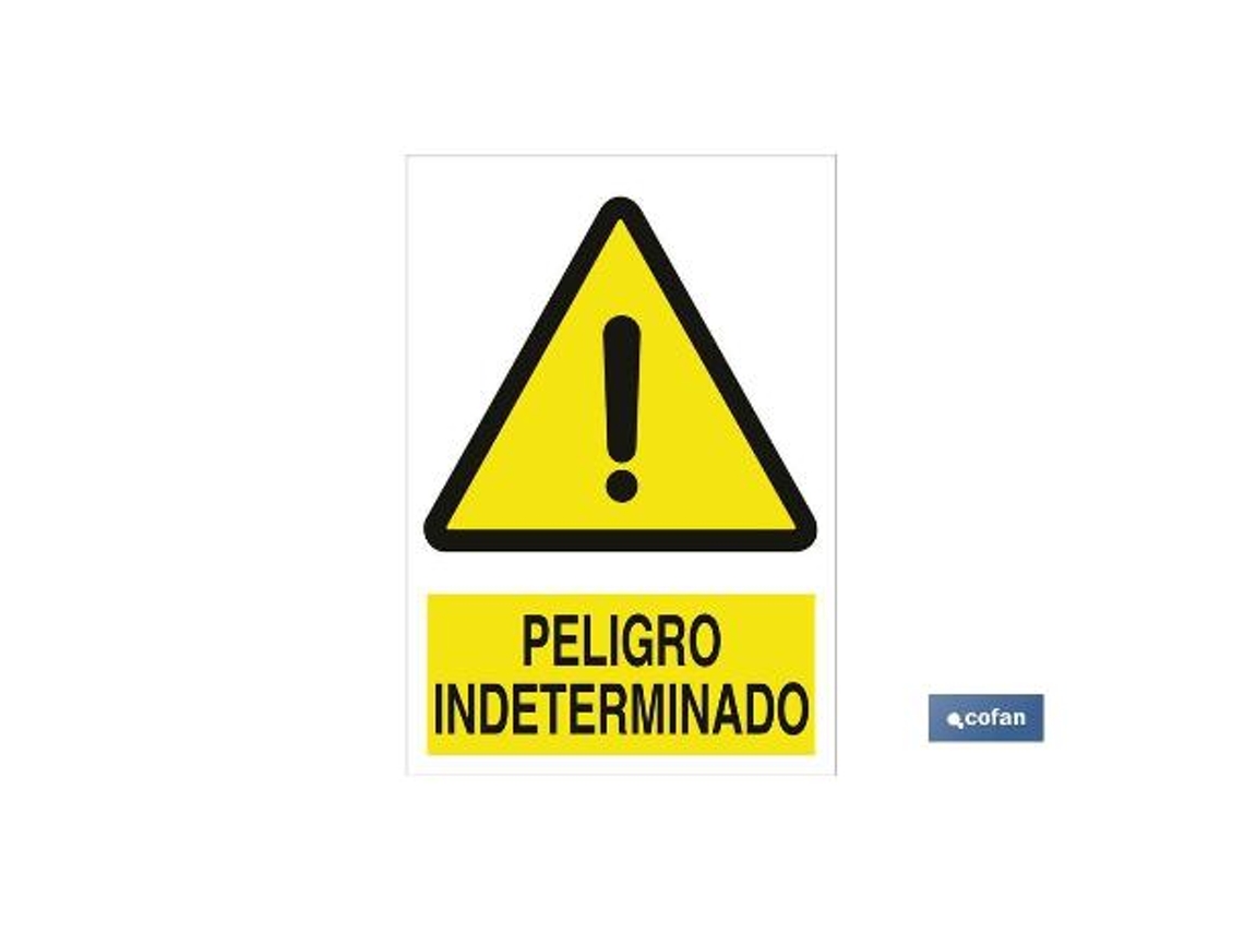 Señal poliestireno 210x148mm. peligro indeterminado