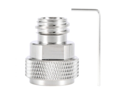 Adaptador De Co2 De Latón Para Conversión De Tanque/cartucho, Repuesto, Plateado, Con Llave En Forma De L.