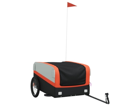 Remolque VIDAXL para bicicleta hierro negro y naranja (45 kg)