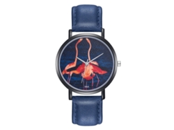 Reloj De Cuarzo Unisex Con Correa De Cuero Pu Simple Y Moderno K026-h Azul