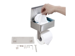 Portarrollos De Papel Higiénico De Acero Inoxidable Con Estante Para Toallitas Húmedas Y Toallas De Papel.