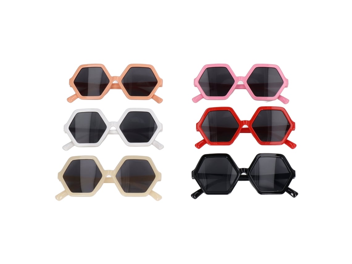Rebe-6 Óculos De Sol Infantis Coloridos Poligonais Hexagonais Antiuvioleta Personalizados