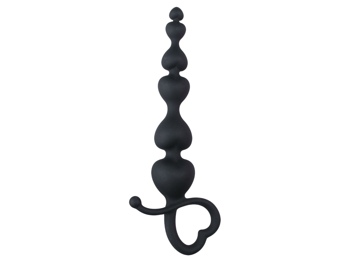 Bolas chinas anales negras con asa de corazón EASYTOYS ANAL COLLECTION