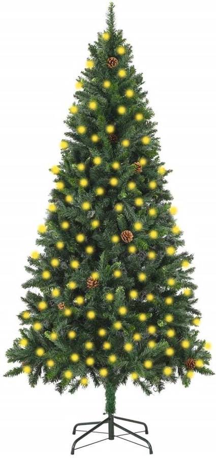 De Navidad Artificial con led y piñas verde 210 cm vidaxl luces 119x21