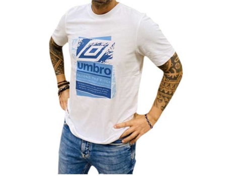 Camiseta de Hombre para Fútbol UMBRO Layered Box Logo Blanco (S)