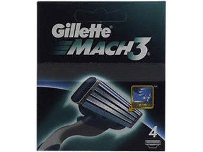 Recargas Láminas de Afeitar GILLETTE Mach 3 Cargador 4 Unidades