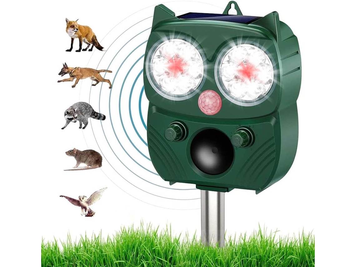 Repelente de gatos al aire libre Repelente ultrasónico de gatos Repelente de perros Carga solar Carga USB para prevenir perros y gatos CUICH