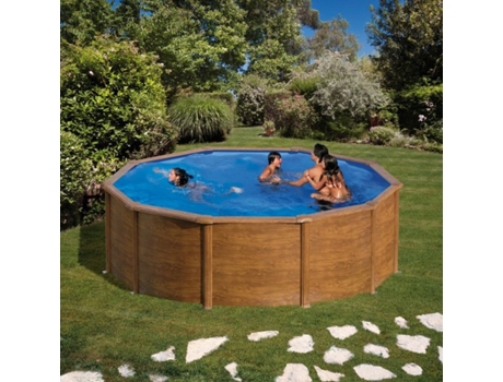 Piscina de Acero GRE Imitacion Madera (460x120 cm)