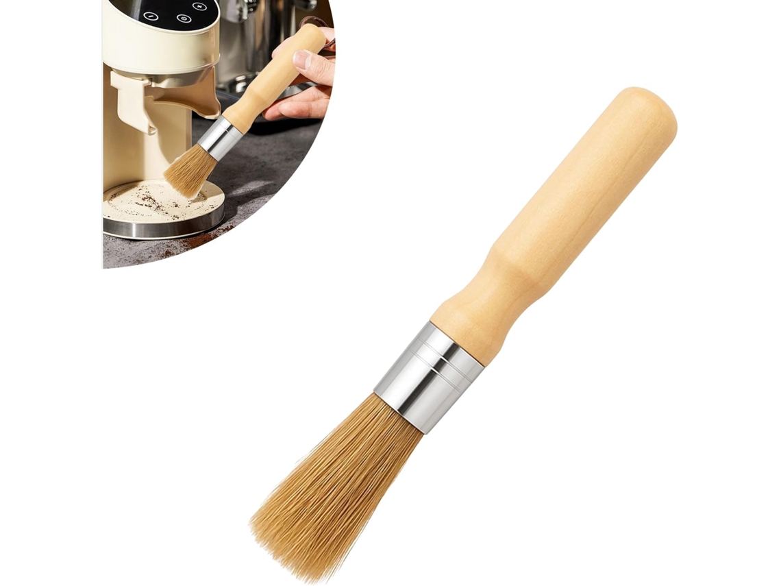 Cepillo Limpieza Máquina Café Color Madera Natural, Para Molinillos/espresso