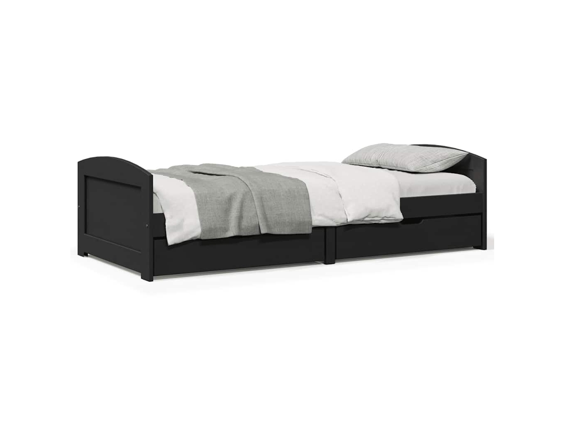 Sofá Cama Con Cajones Diván Sin Irun Lovely Home Madera Negro (90x200)