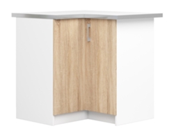Armario de esquina de cocina AKORD S90 con top LIMA Blanco 84 cm 2 puertas Roble Sonoma mate 2 estantes 84x44,5x85,5 cm AKORD FURNITURE FACTORY