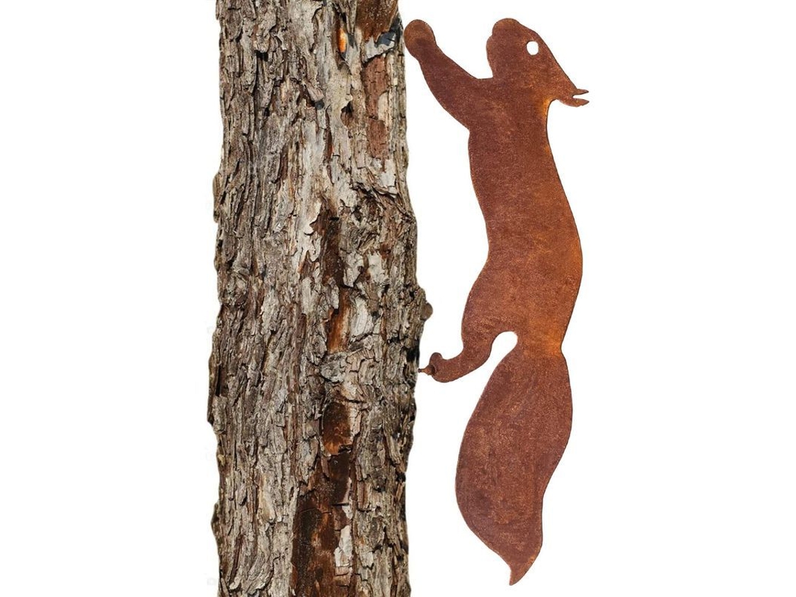Adorno de jardín de acero con pátina de óxido natural, 30 cm.