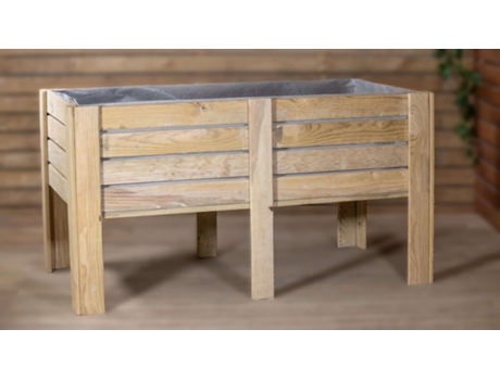 Conjunto jardín de madera tratada de 5 piezas, VIDAHUERTO