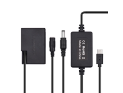 Batería ficticia Dr-e18 para Canon SL2 200D Rebel, adaptador DC LP-e17 PD