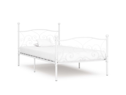 Estructura Cama Con Somier Sin Colchón Metal Blanco 100x200 Cm