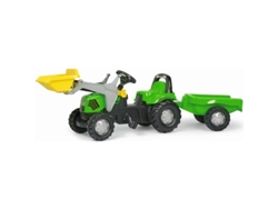 Conjunto de Tractor Deutz ROLLYTOYS Kid con remolque y Pala Cargadora