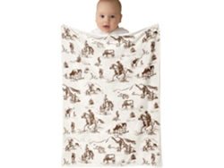 Manta De Bebé Estilo Vaquero - Juego De Ropa De Cama Vintage Acogedor Con Temática Del Oeste Para Sala De Estar Y Patio.